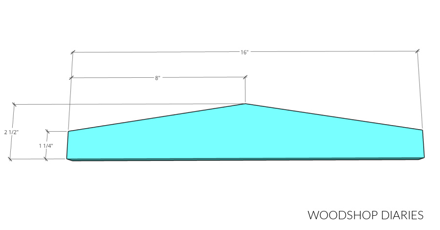 Diagram of wooden sled front brace profile cut out