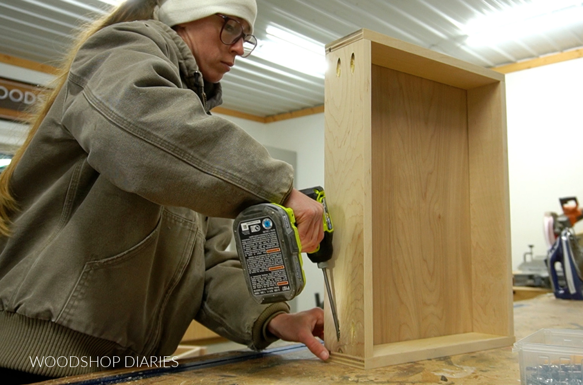 Shara Woodshop Diaries assembling drawer box for nightstand