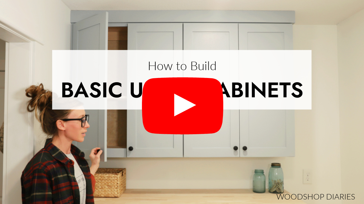 Youtube thumbnail image for video on how to build basic upper cabinets