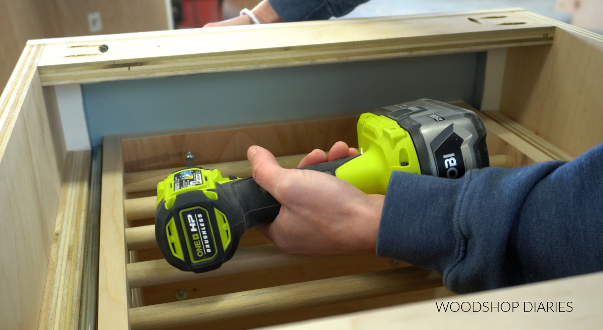 Attaching Drawer front using screws from the inside