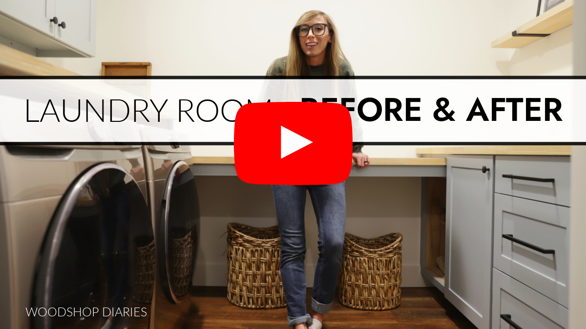 YouTube Thumbnail for laundry room before and after video