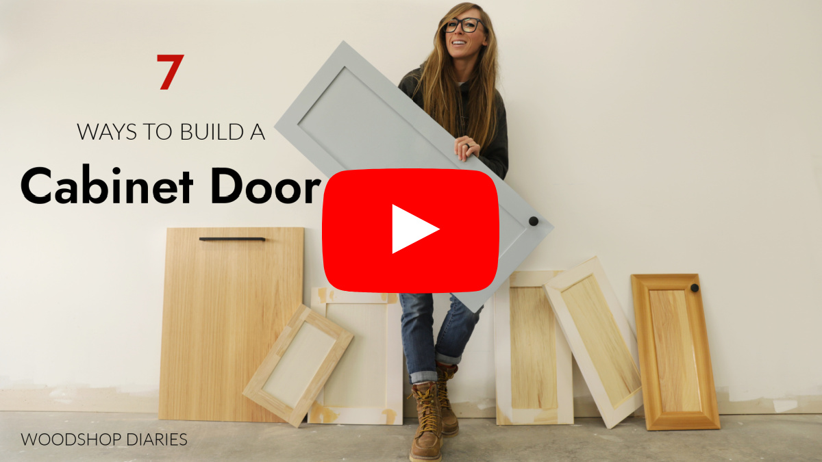 YouTube thumbnail for 7 ways to build a cabinet door video