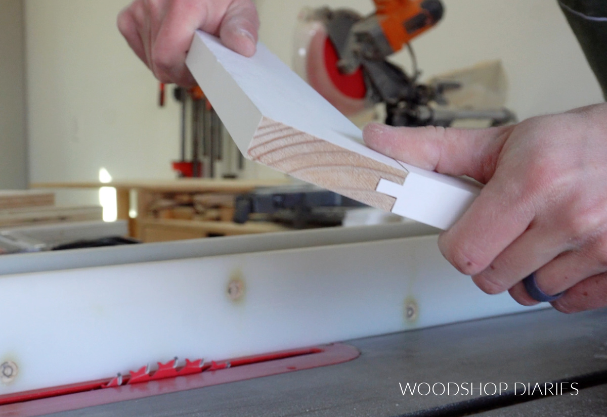 Tongue and groove joint close up 