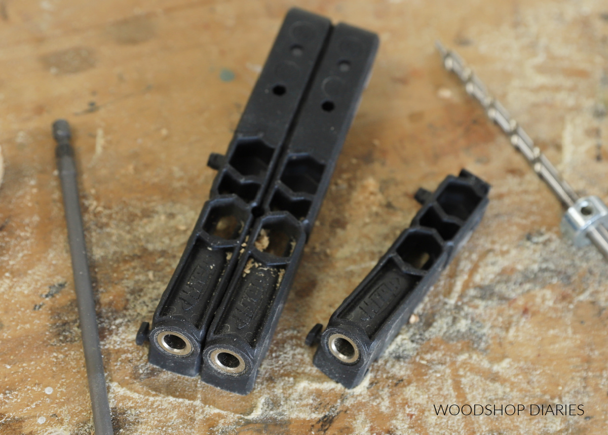 Kreg Micro pocket hole jig with center guide piece removed