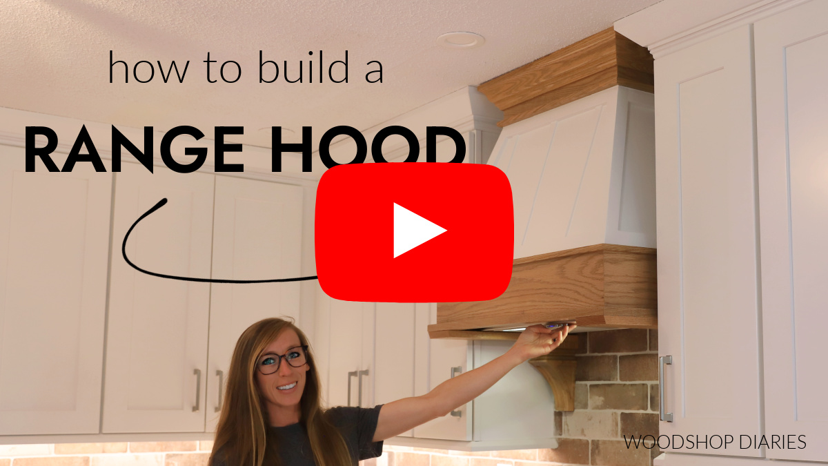YouTube thumbnail for how to build a range hood video