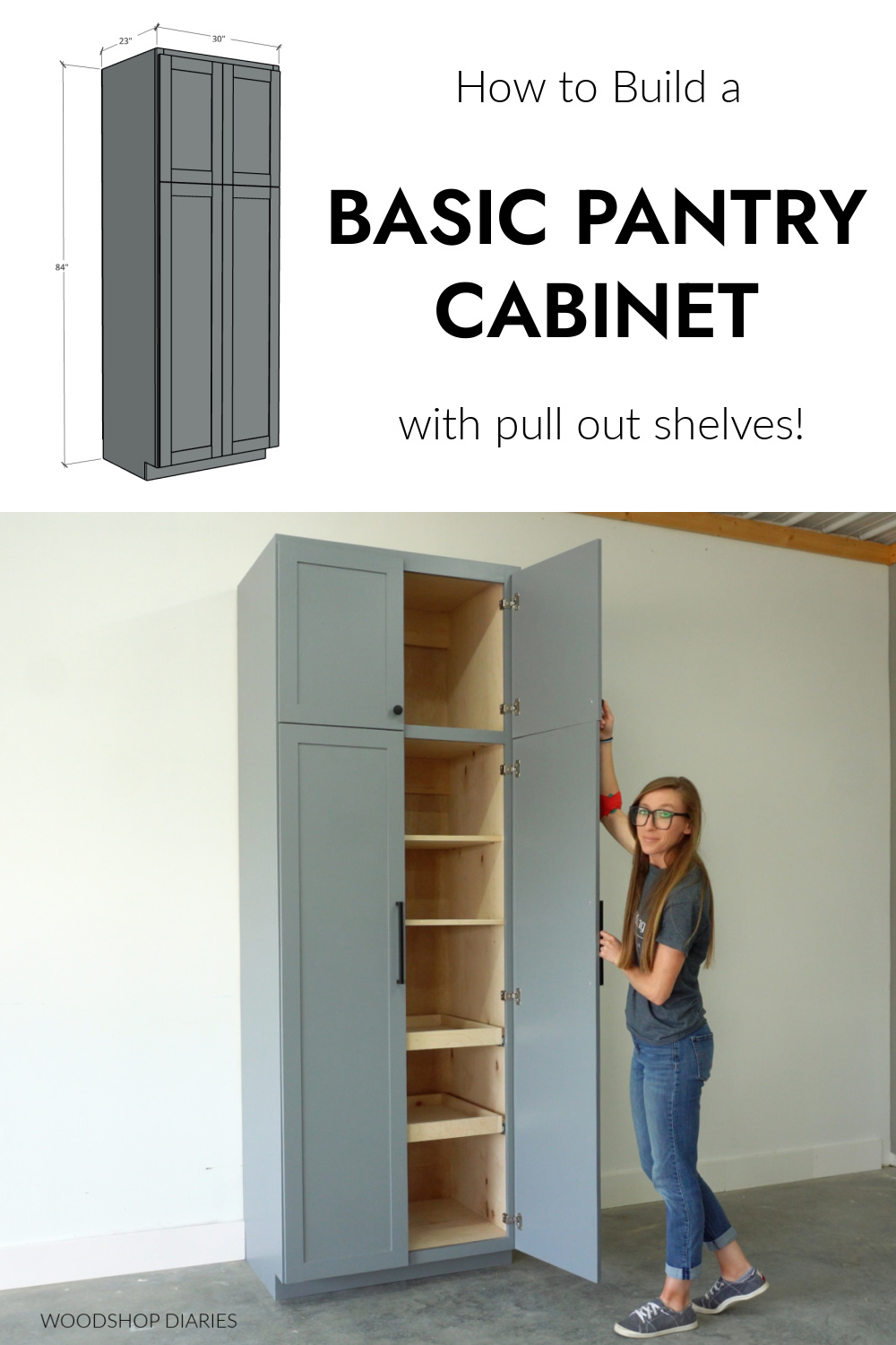 How to Build a Basic Pantry Cabinet with Pull Out Shelves