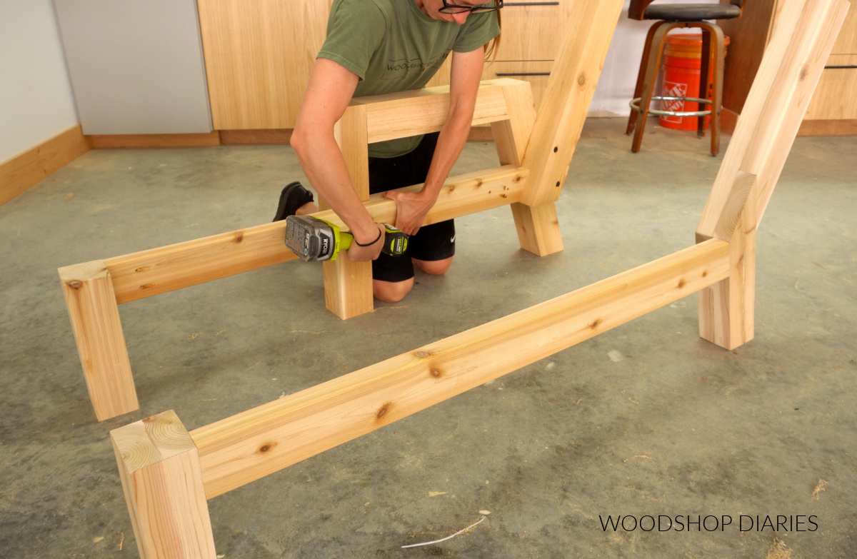 Shara Woodshop Diaries assembling chaise lounge frame