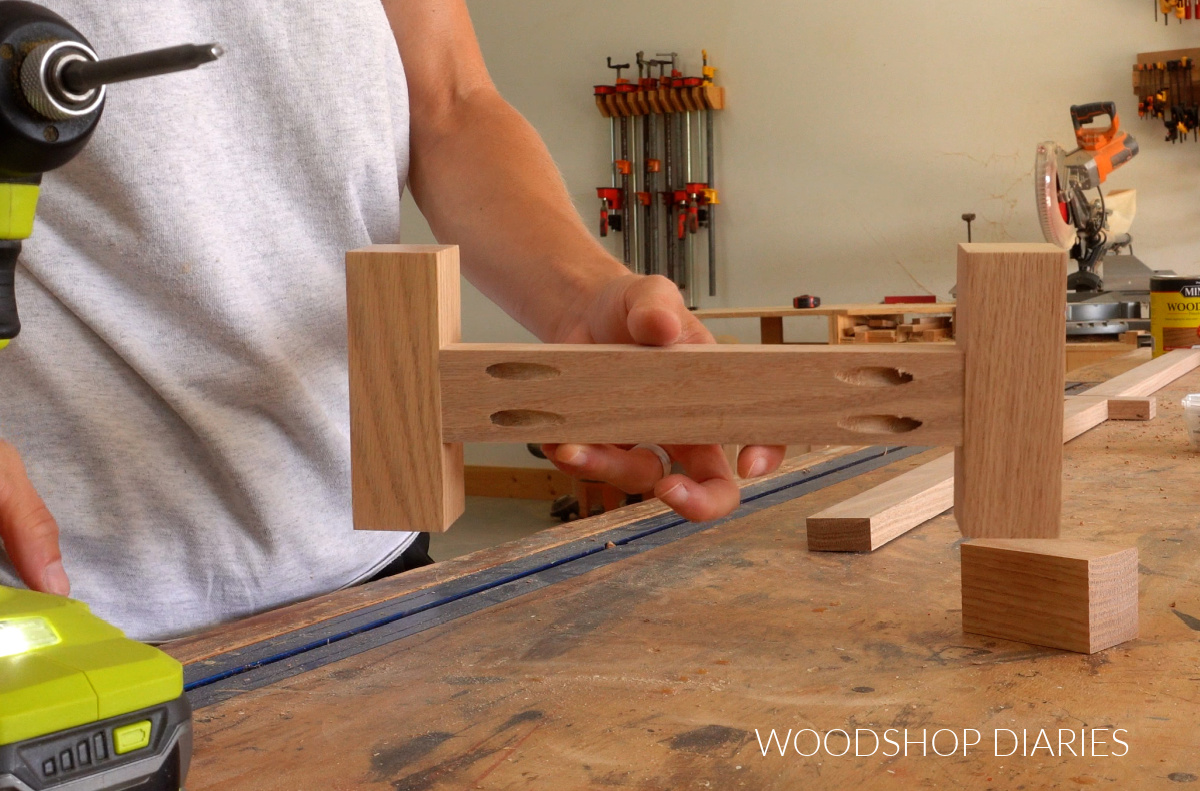 Side of cabinet base assembled