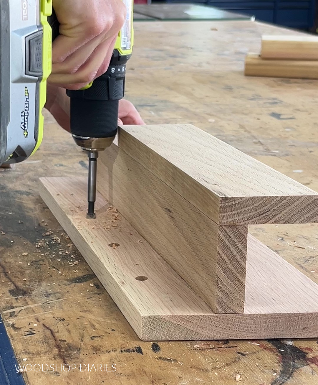 Drilling ⅜" holes to install key pegs 