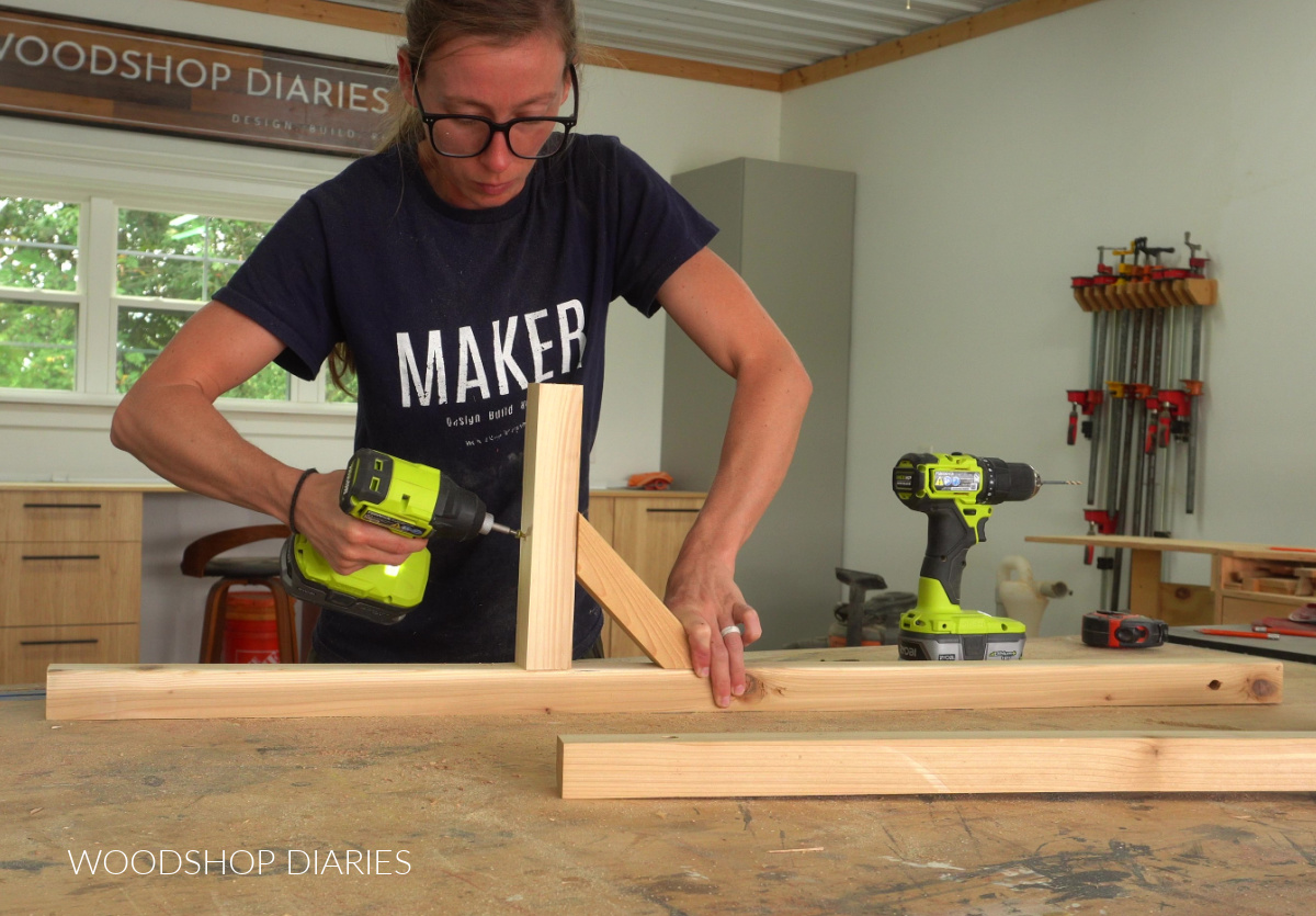 Shara Woodshop Diaries assembling bottom wheelbarrow supports