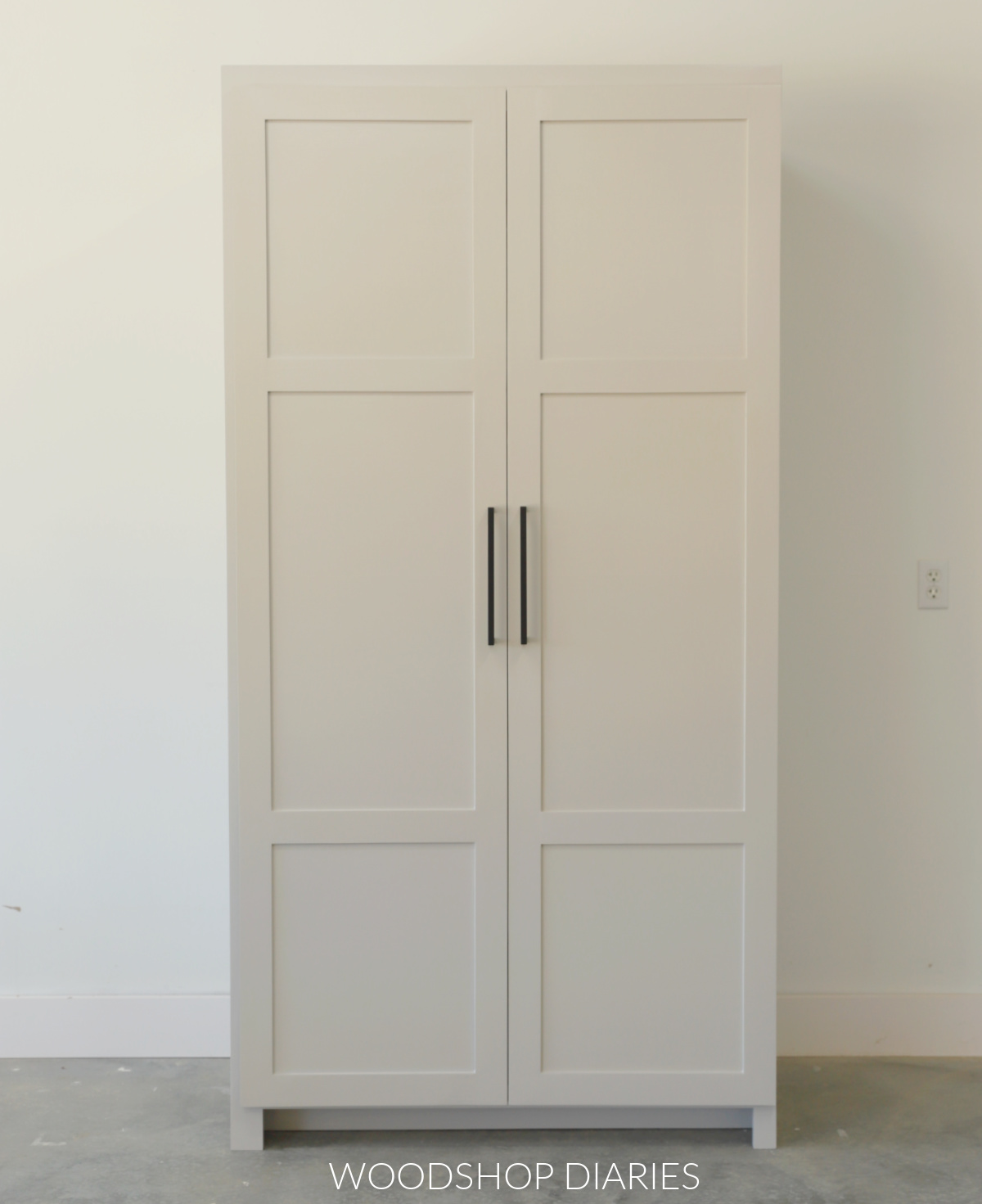 Completed larder cabinet with doors closed