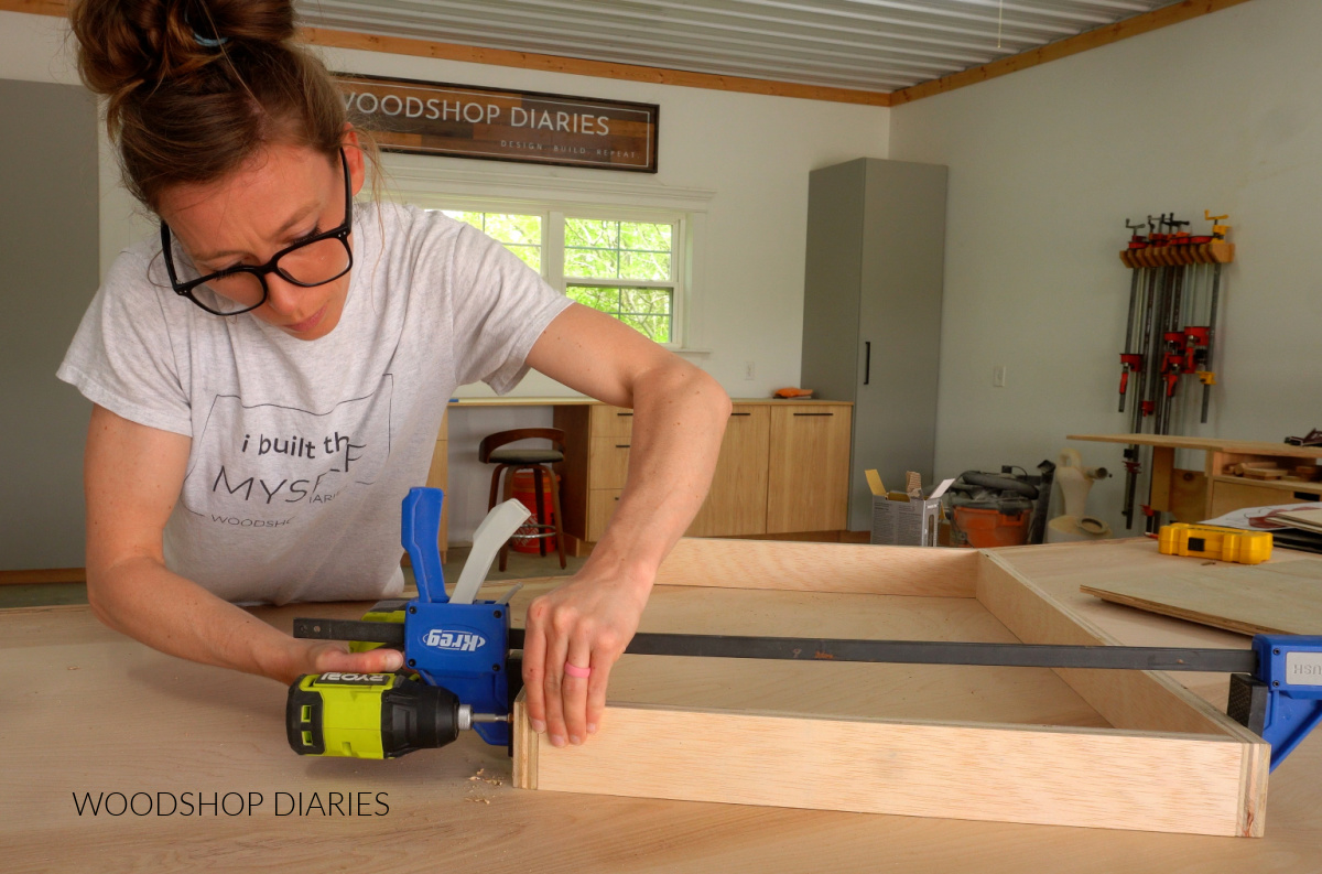 Shara Woodshop Diaries assembling drawer boxes with screws