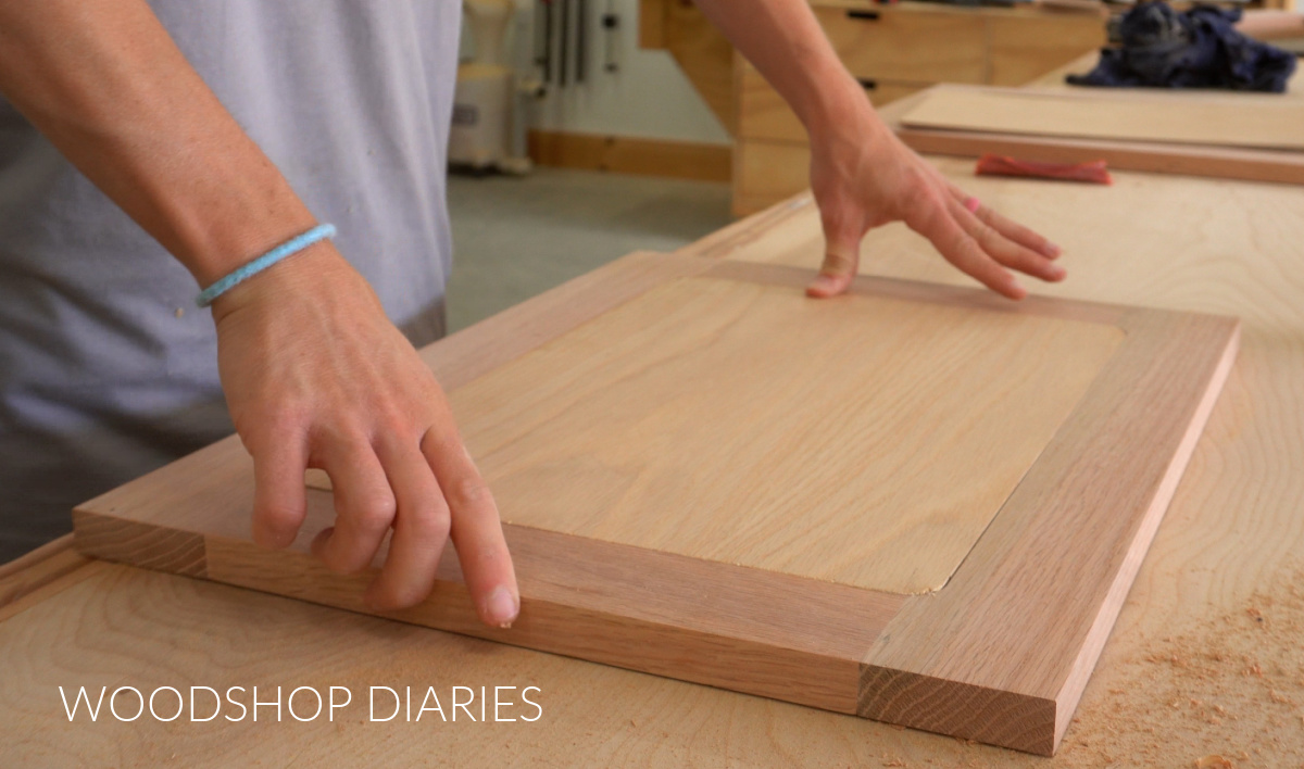 Shara Woodshop Diaries fitting ¼" plywood panel into door frame