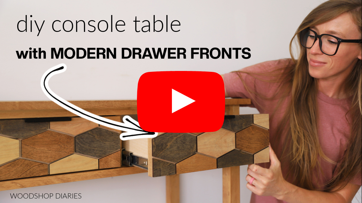 YouTube Thumbnail image of modern console table video