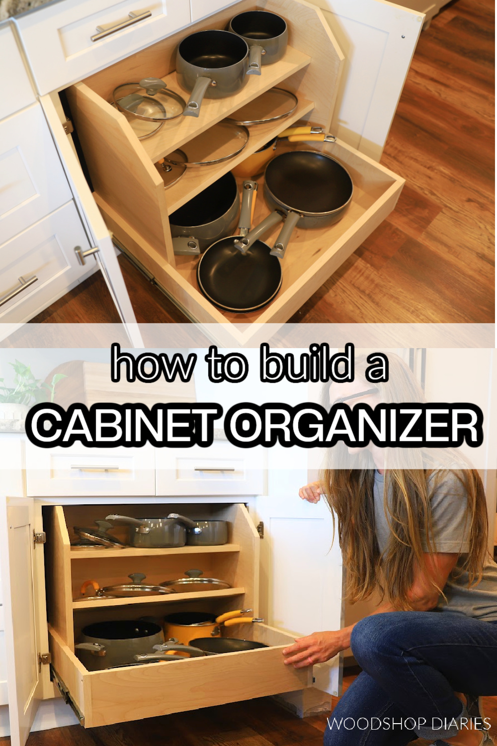 DIY Kitchen Cabinet Pots and Pans Organizer, image size:1000x1500