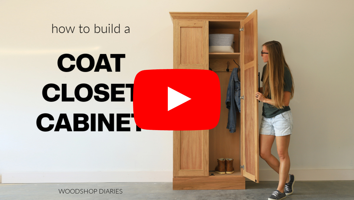 Youtube Thumbnail for coat closet cabinet video