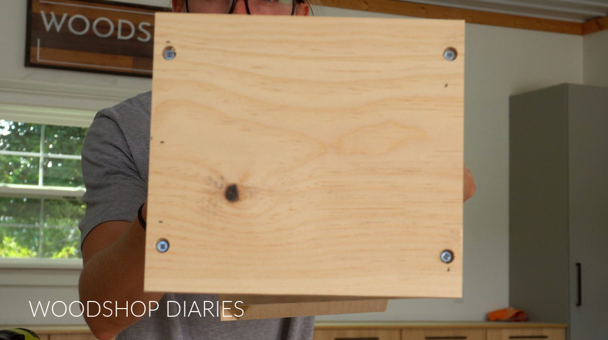 Countersunk screws in top of twisty table board