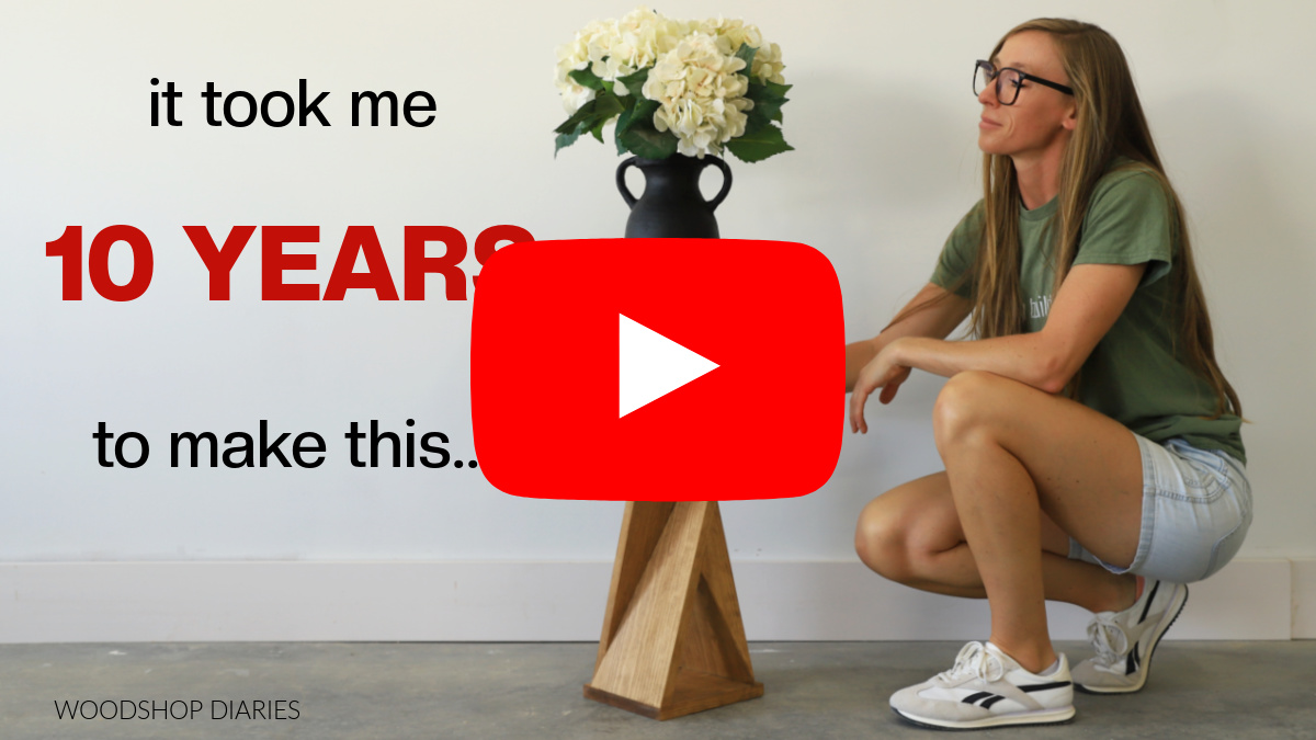 YouTube thumbnail of twisty table with text "it took me 10 years to make this"