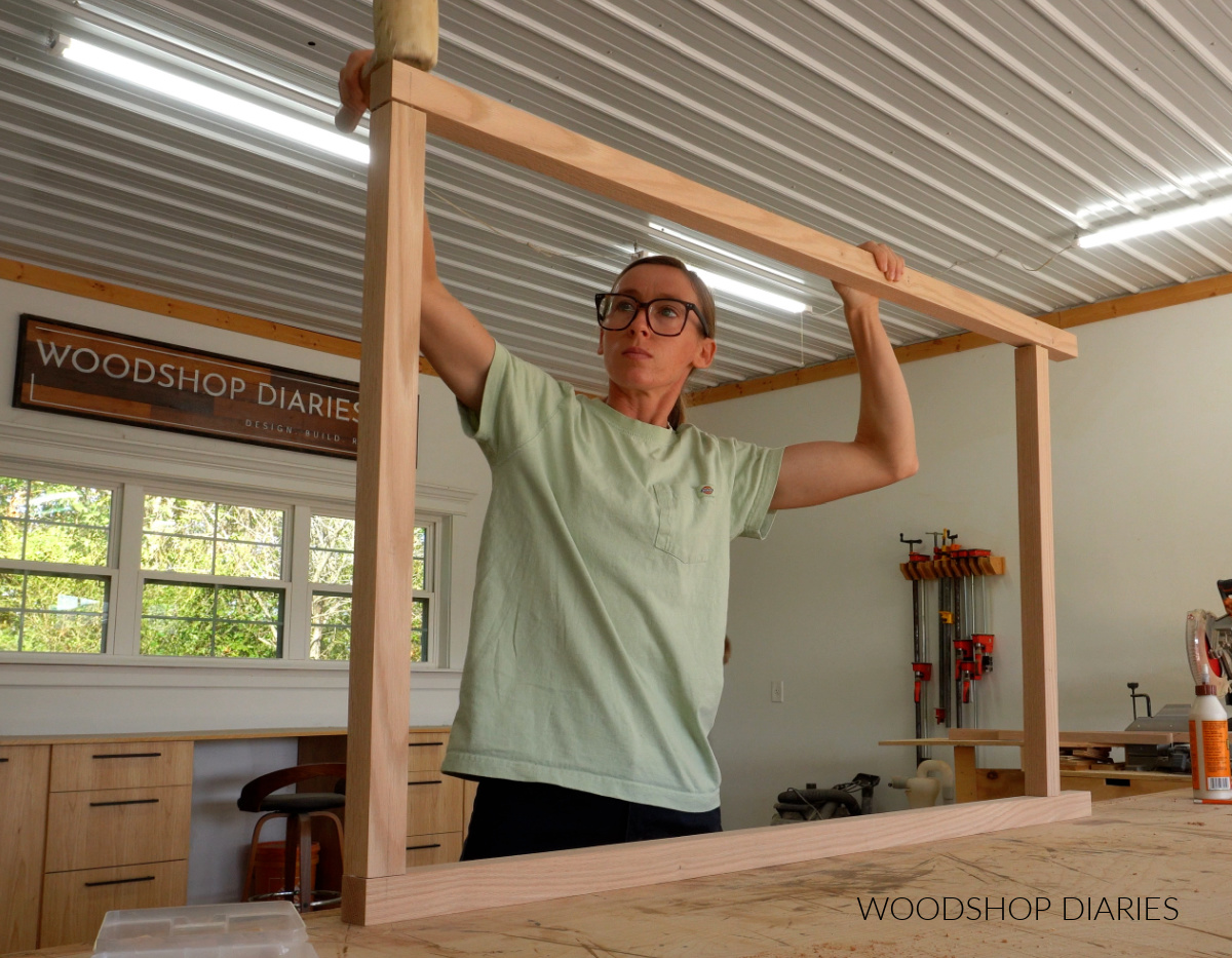 Shara Woodshop Diaries assembling chest of drawers frame for front and back of dresser