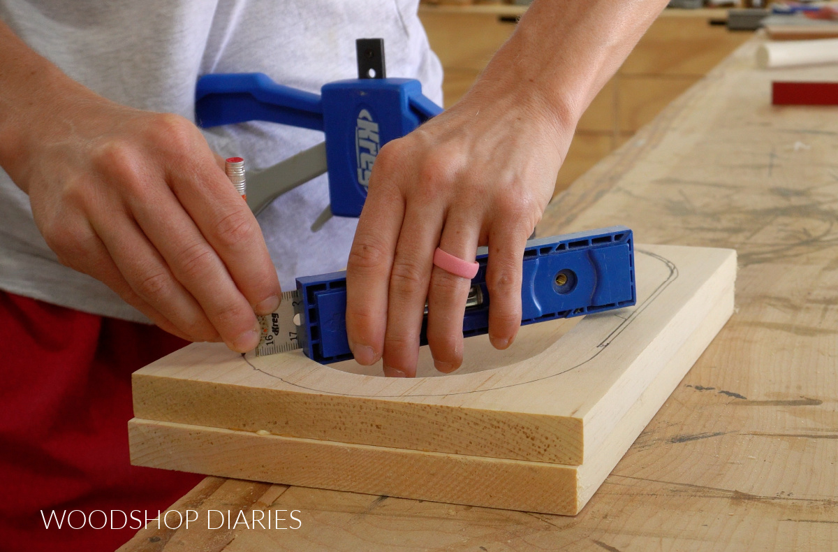 Shara Woodshop Diaries using Kreg Multimark tool to draw an offset