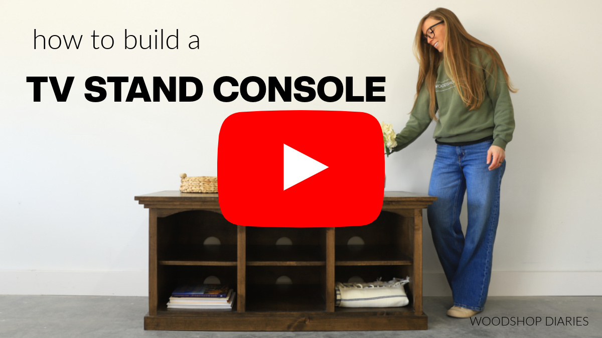 YouTube Thumbnail image for TV stand console tutorial video