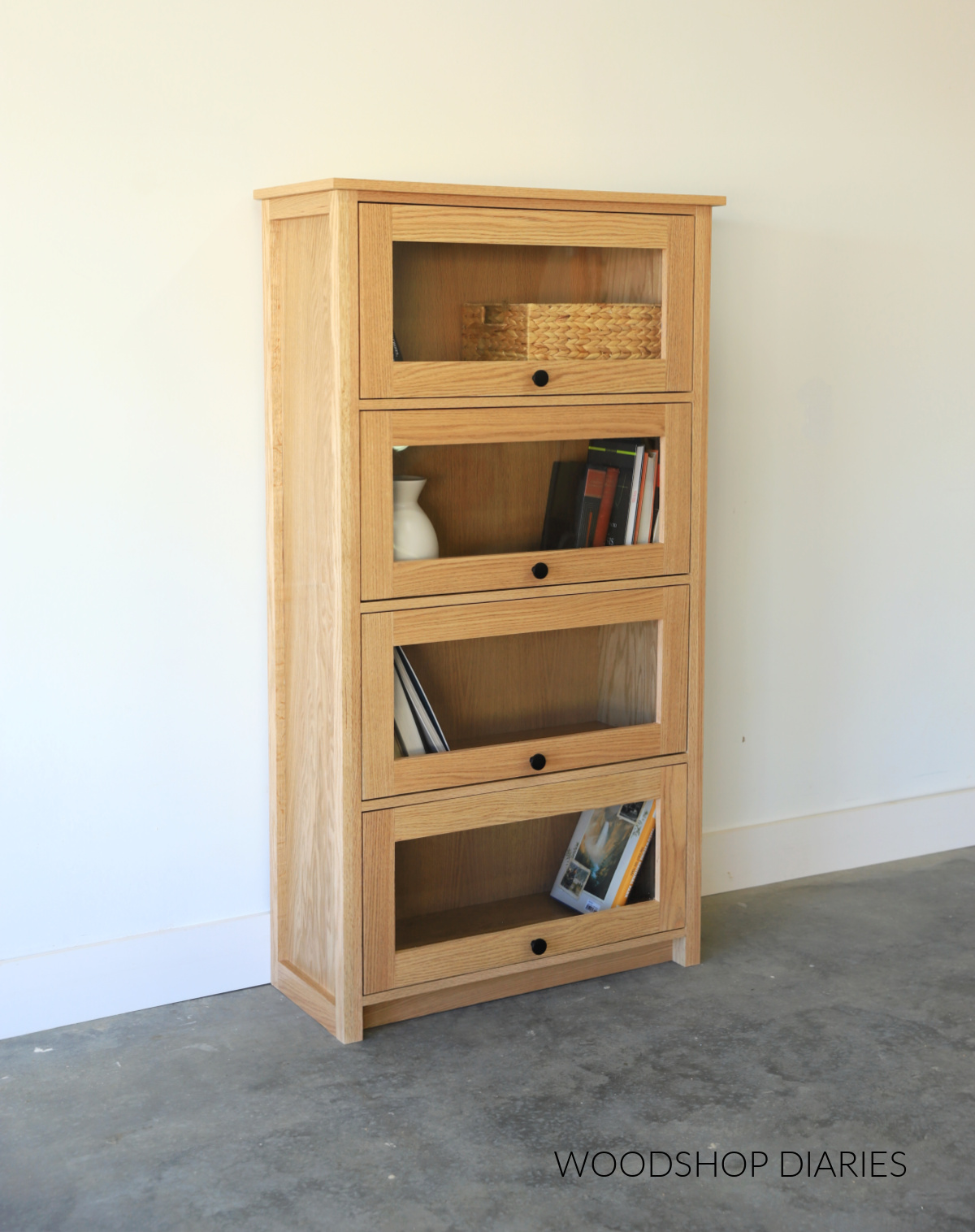 DIY Barrister bookcase with doors closed