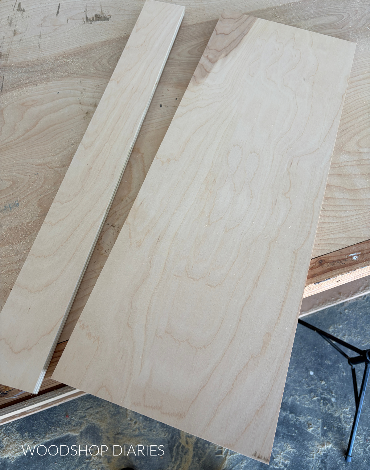 plywood scrap pieces cut to size for small parts jig
