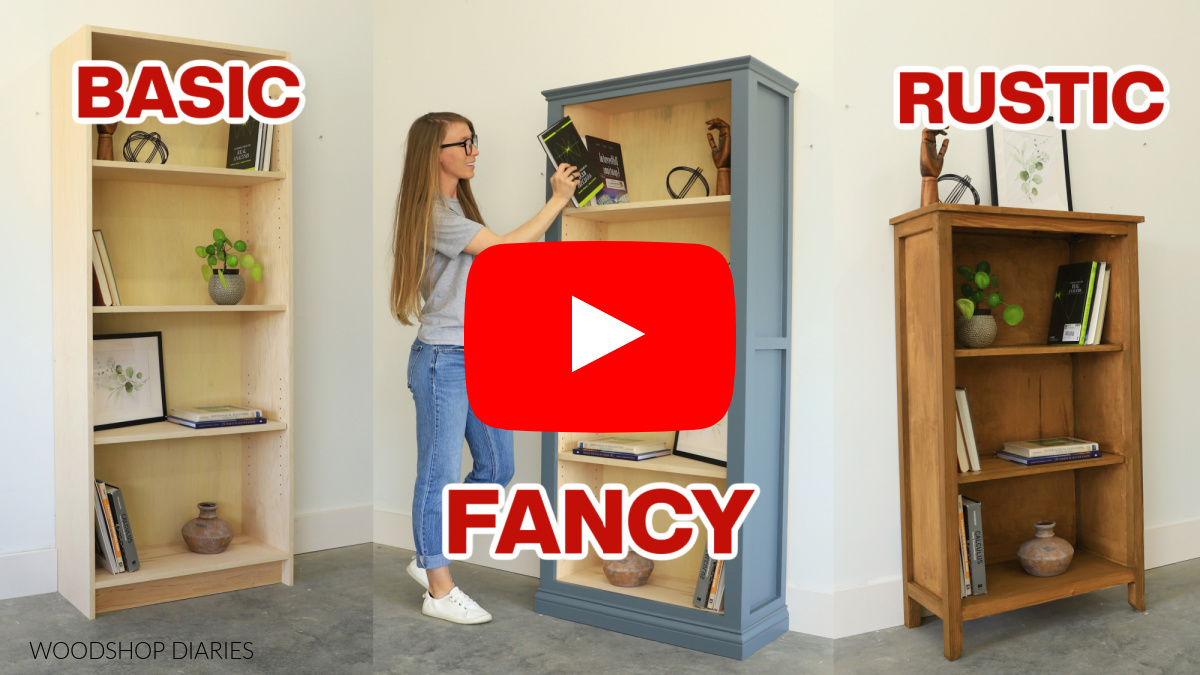 YouTube thumbnail for 3 ways to build a bookcase video