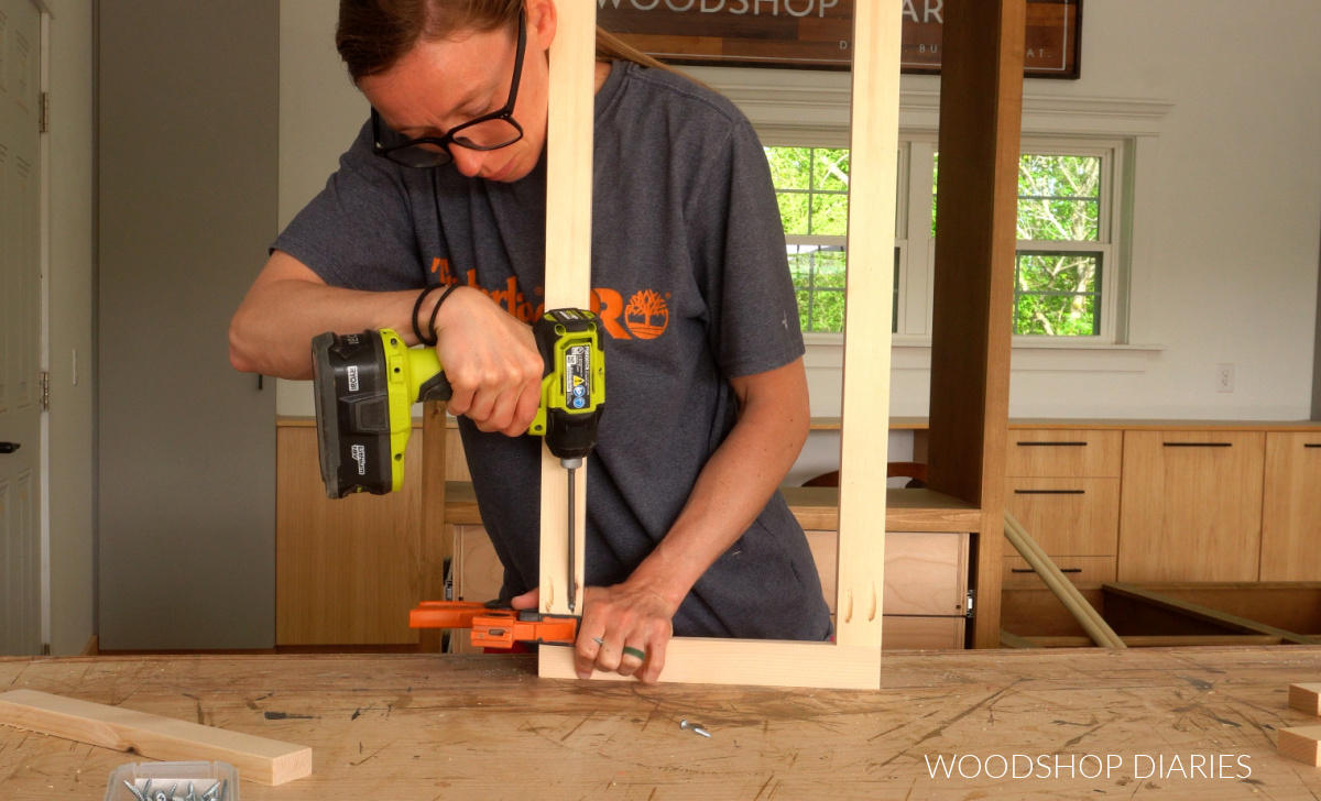 Shara Woodshop Diaries assembling drawer front frames using 1x2s and pocket holes