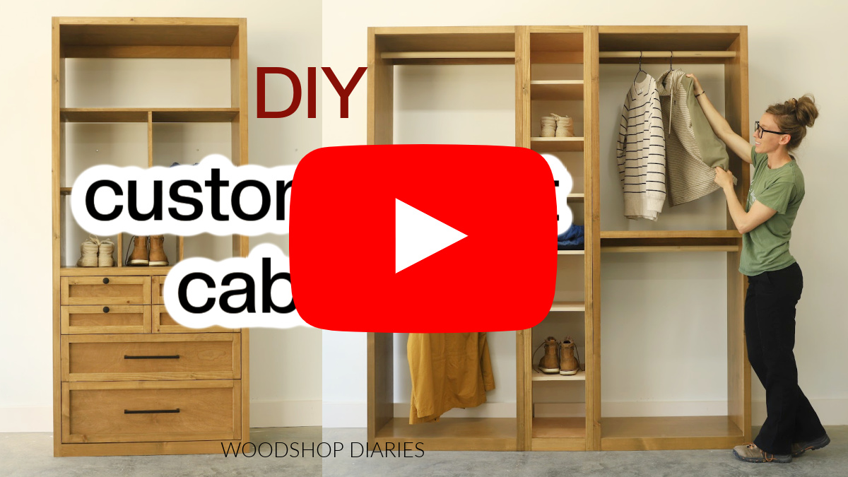 Youtube thumbnail for DIY custom closet cabinets video
