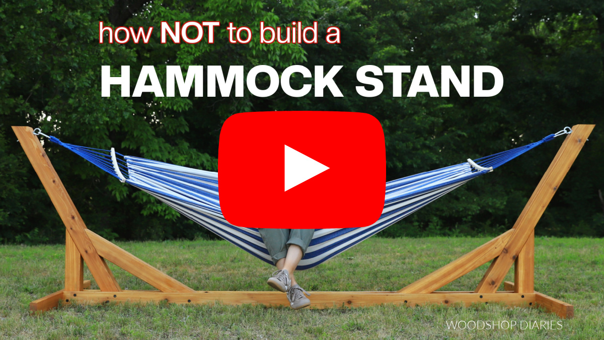 Youtube thumbnail image for hammock stand build video