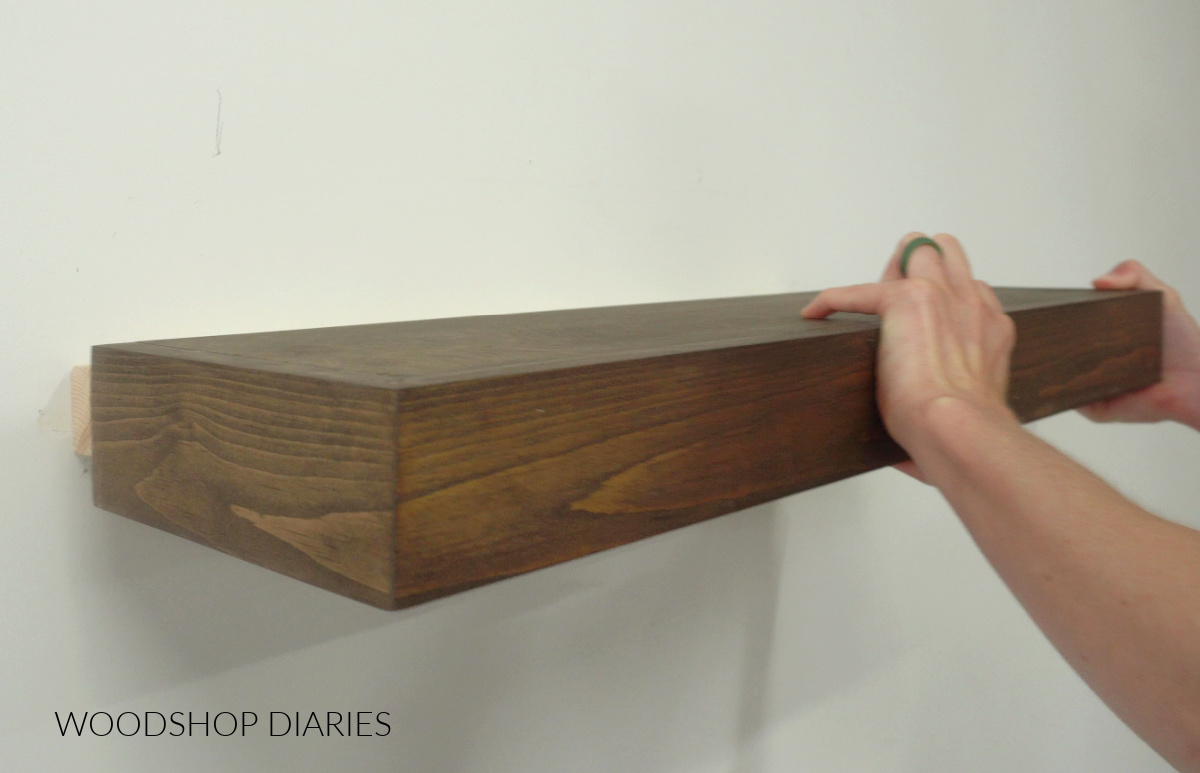 Shara Woodshop Diaries sliding hollow shelf box onto frame