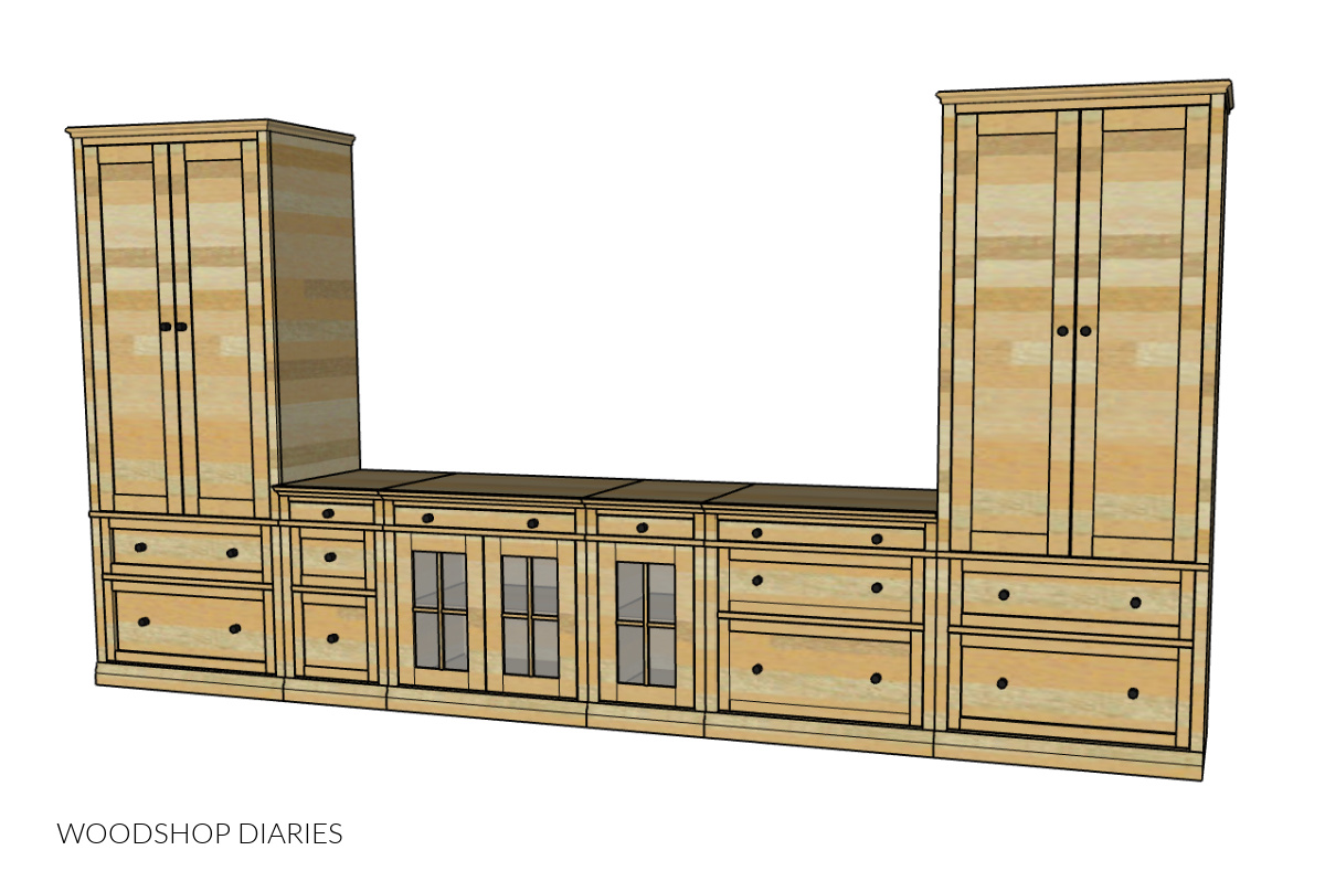 Diagram showing cabinet layout