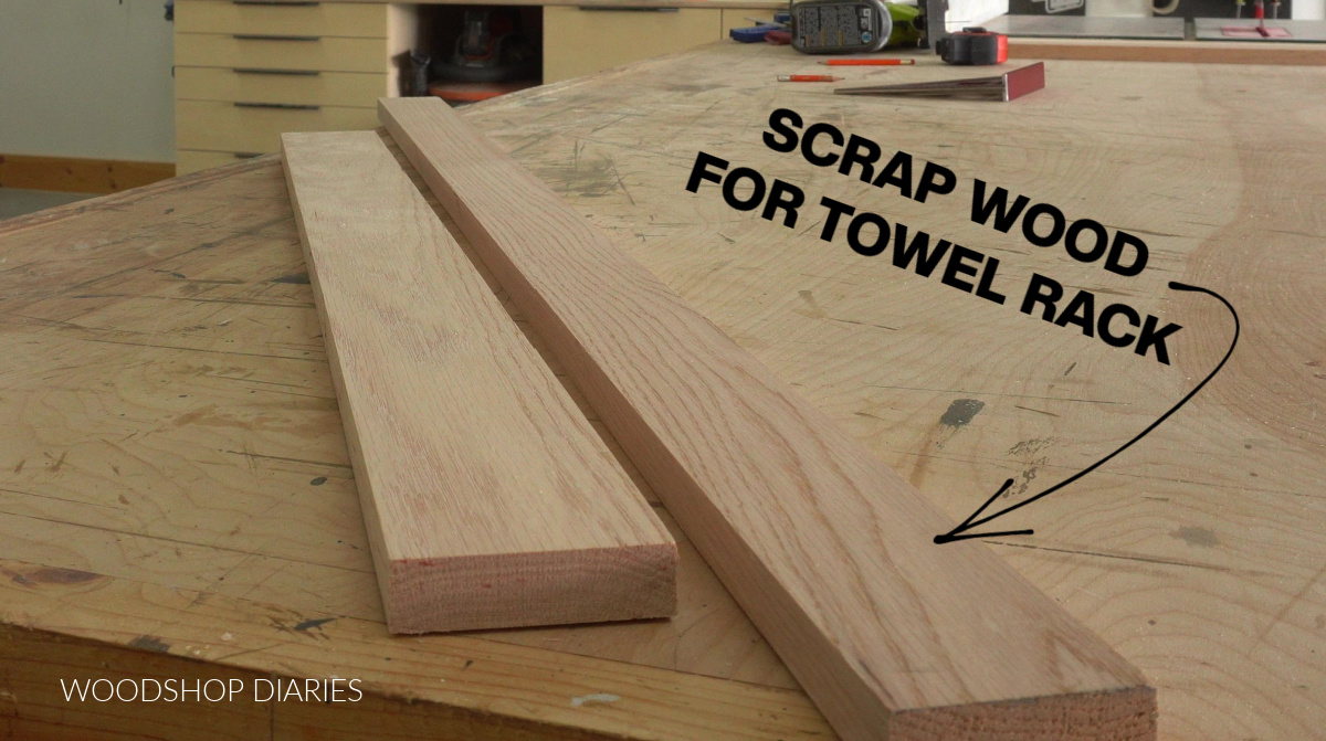 Red oak 1x3 boards to be used to make towel rack