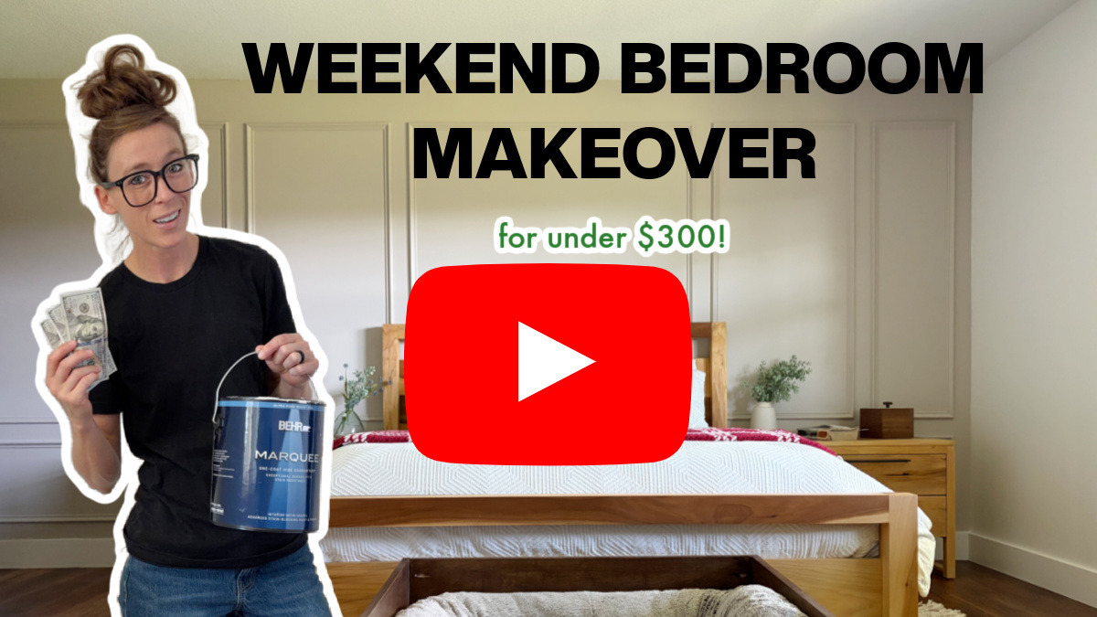 YouTube Thumbnail image for weekend bedroom makeover video