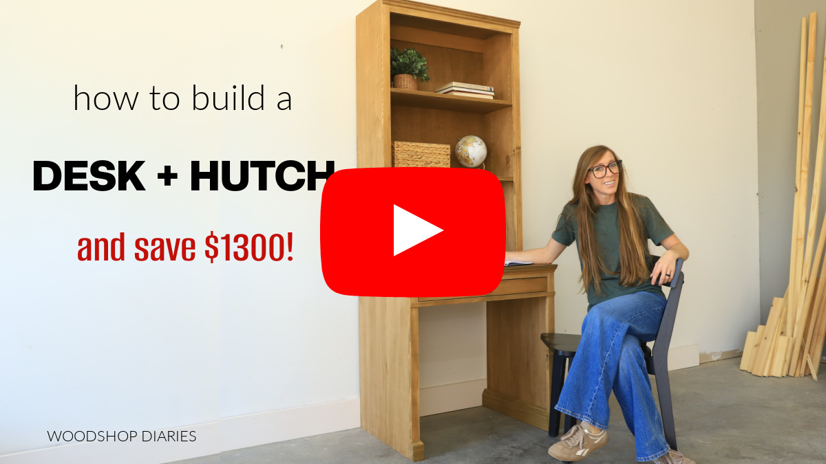 Youtube Thumbnail of DIY desk with hutch video